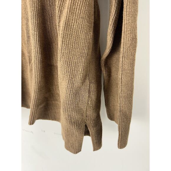 J Jill Women Sweater 2X Red Tunic Rib Knit Long Sleeve V Neck Pullover Brown Tan - Picture 2 of 15